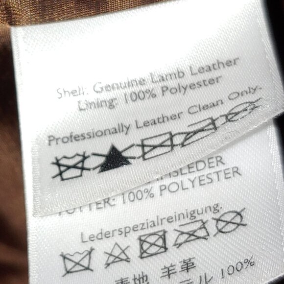 Eddie Bauer 100% Genuine Lamb  Distressed Leather Jacket Size L Brown - Picture 3 of 12